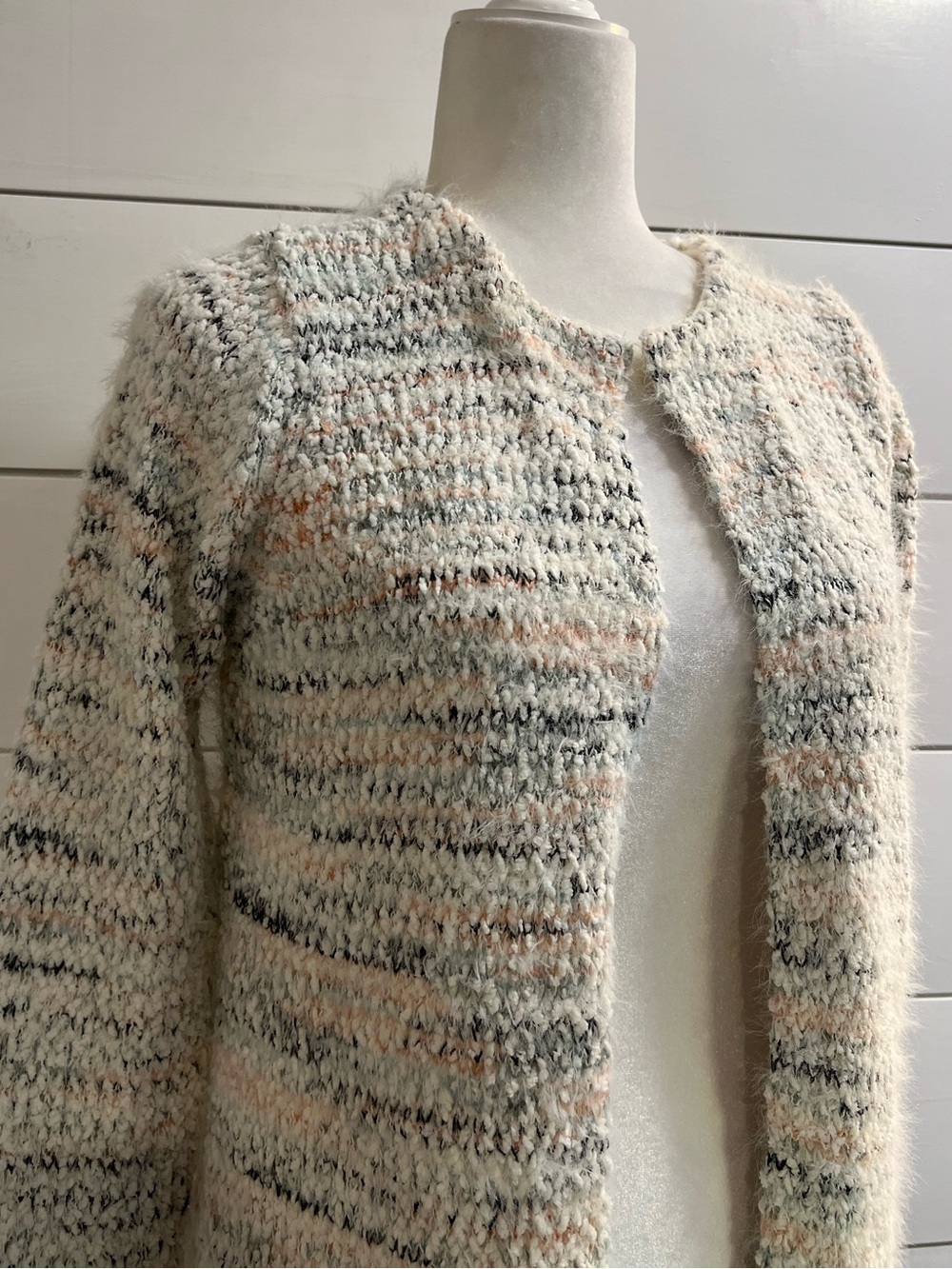 LOFT Soft Bouclé Open Cardigan so cozy so soft Womens Small